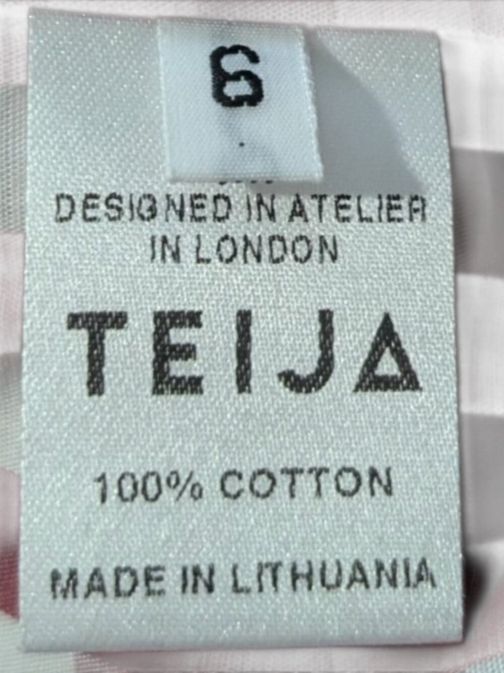 TEIJA Gingham Pleated Mini Dress Size 6 Burgundy White EUC - Picture 9 of 9